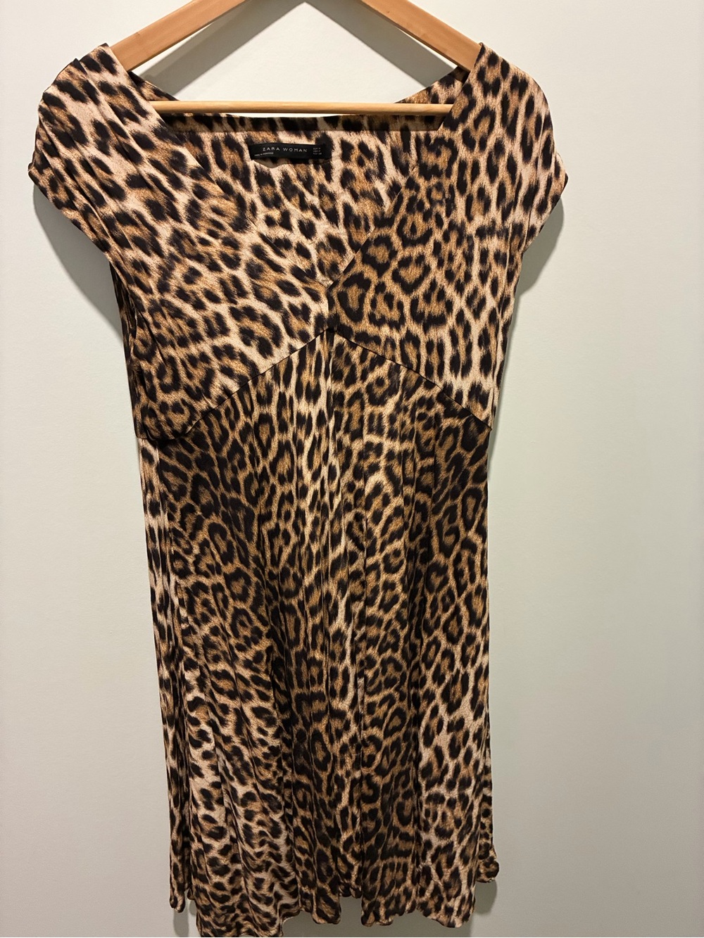Zara Woman Leopard Print Dress in Brown and Black Medium